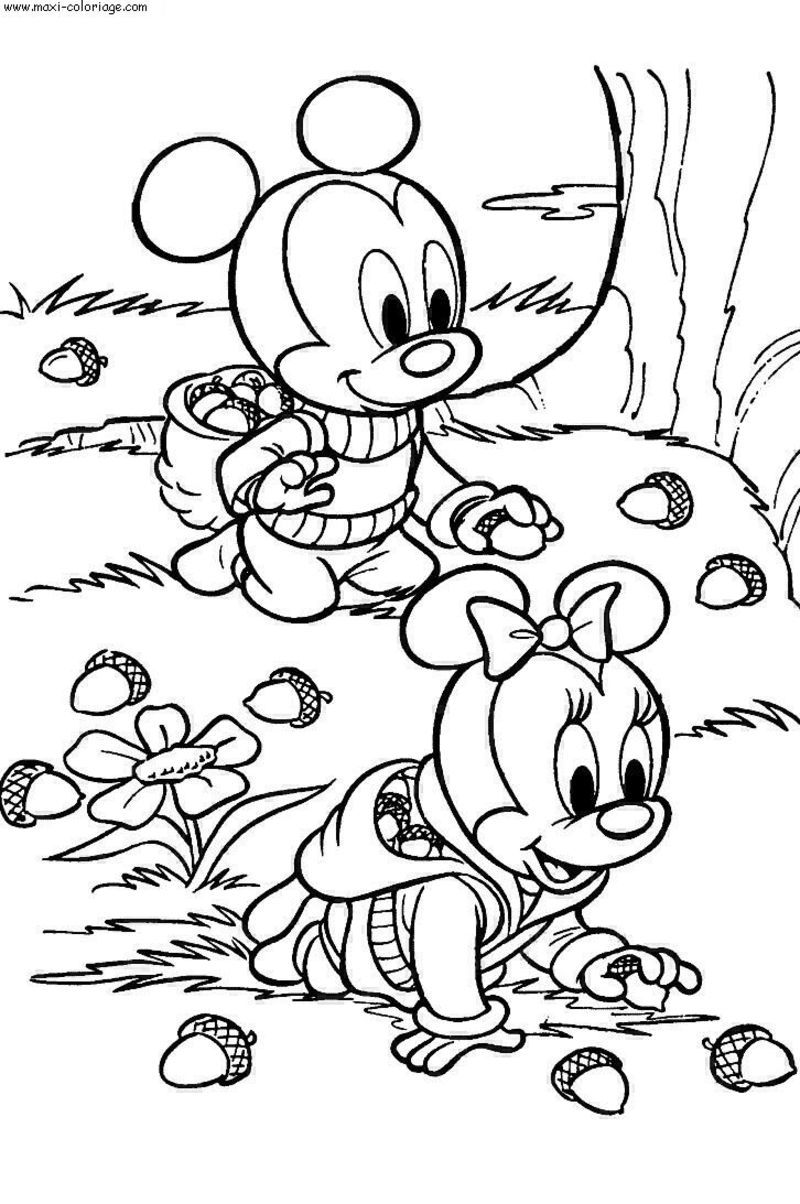 Coloriage d automne automne mickey