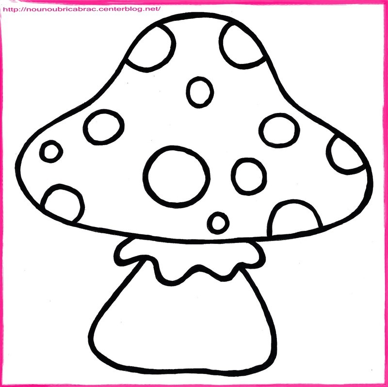 Coloriage et gommettes : le champignon