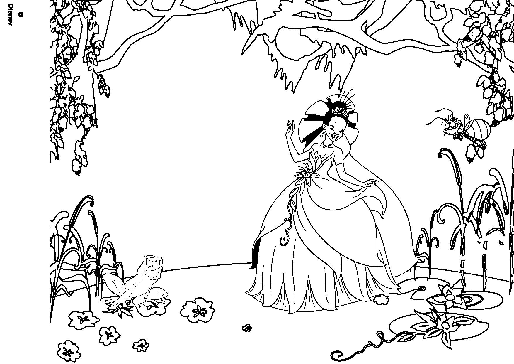 Coloriage La Princesse Et La Grenouille